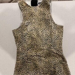 Alexander Wang Leopard Print Tan and Black Bodycon Dress